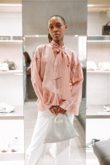 Twenty Fourhaitch - Handbag Parks realizzata in maglia strass color argento