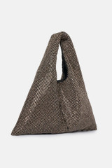 Twenty Fourhaitch - Handbag Parks realizzata in maglia strass color nero