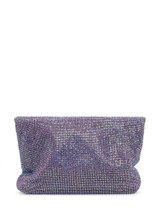 Twenty Fourhaitch - Mini pochette in maglia strass ametista con chiusura a calamita