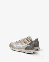 Premiata - Sneakers Mick in pelle e tessuto tecnico grigio chiaro e bianco