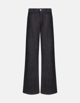 Dondup - Jeans Amber cinque tasche wide leg fit in denim seta blu fisso