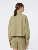 Max Mara Weekend - Camicia boxy Acenni  in panama di cotone verde oliva