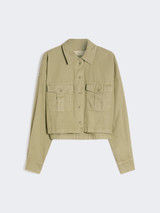 Max Mara Weekend - Camicia boxy Acenni  in panama di cotone verde oliva