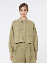 Max Mara Weekend - Camicia boxy Acenni  in panama di cotone verde oliva