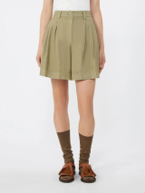 Max Mara Weekend - Bermuda Armonia in puro cotone verde oliva