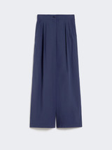 Max Mara Weekend - Pantalone Benda in popeline di puro cotone blu