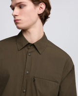 Aspesi - Giacca camicia uomo in popeline di cotone e nylon comfort verde militare
