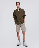 Aspesi - Giacca camicia uomo in popeline di cotone e nylon comfort verde militare