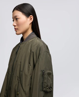 Aspesi - Giacca bomber donna in tessuto tecnico verde militare