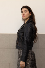 Bully - Giacca biker in pelle nero vintage