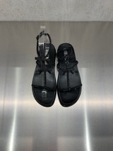 Bibi Lou - Sandalo basso in pelle con fiocchi e  micro strass nero