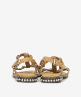 Ash - Sandalo basso Podium con borchie in camoscio moka mou