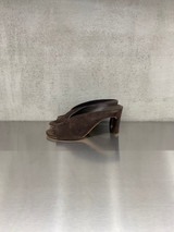 Roberto Del Carlo - Sandalo mules con tacco in camoscio testa di moro