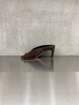 Roberto Del Carlo - Sandalo mules con tacco in camoscio testa di moro