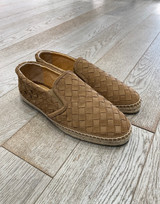 Castaner - Espadrilla uomo Java stile slipper in intrecciato di suede tortora e con suola in juta cucita a mano