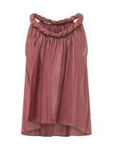 Semicouture - Top Paulene in cotone e seta con intreccio bordeaux