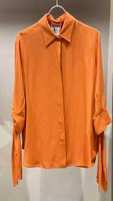 Semicouture - Blusa Brittani in crepe de chine arancio