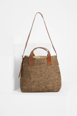 Ibeliv - Borsa tote Mety in rafia dark tea