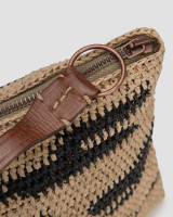 Ibeliv - Pochette Ampy in rafia naturale e nera