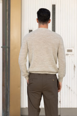 Roberto Collina - Maglia punto texture mouliné linfa