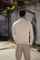 Gran Sasso - Polo skipper in maglia a manica lunga beige