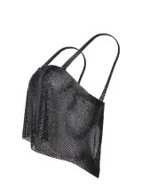 Twenty Fourhaitch - Top crop New Cetus nero in maglia strass dunham