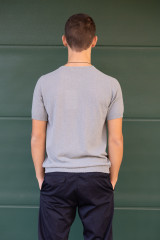 Roberto Collina - T-shirt effetto spugnetta grigio peltro