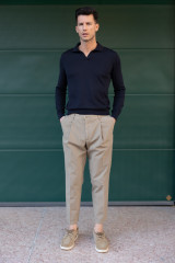 Briglia -1949- CourmayeurS-Pantalone in tela di cotone tortora