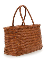 Dragon - Borsa Bamboo Triple Jump Big in pelle intrecciata arancio