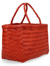 Dragon - Borsa Bamboo Triple Jump Big in pelle intrecciata arancio
