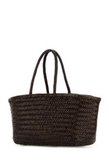 Dragon - Borsa Bamboo Triple Jump Big in pelle intrecciata moro