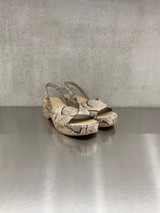 Roberto Del Carlo - Sandalo zeppa in pelle stampa pitone