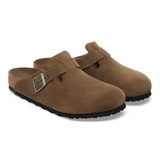 Birkenstock - Boston uomo plantare morbido pelle scamosciata Dark Tea Tonal