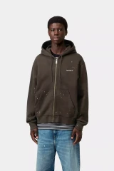 Carhartt - Felpa Hooded Painter Jacket Tobacco Destroy wash splatter