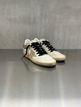 Golden Goose - Ball Star donna in pelle crema con stella tortora e talloncino in cavallino leo zebrato