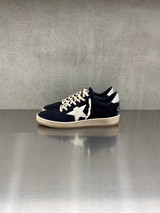 Golden Goose - Ball Star uomo in suede blu con stella e talloncino in pelle bianca