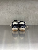 Golden Goose - Ball Star uomo in suede blu con stella e talloncino in pelle bianca