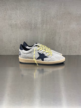 Golden Goose - Ball Star uomo in suede grigio con stella e talloncino in pelle blu