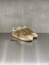 Golden Goose - Super-Star donna in suede tabacco con stella traforata e talloncino in pelle crema