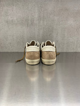 Golden Goose - Super-Star donna in suede tabacco con stella traforata e talloncino in pelle crema
