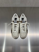 Golden Goose - Stardan donna in pelle bianca e cavallino leo con stella in pelle bianca