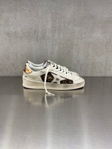 Golden Goose - Stardan donna in pelle bianca e cavallino leo con stella in pelle bianca