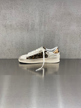 Golden Goose - Stardan donna in pelle bianca e cavallino leo con stella in pelle bianca