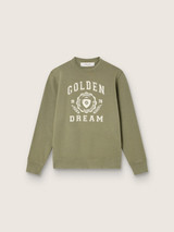 Golden Goose - Felpa da uomo in felpa di cotone verde con logo