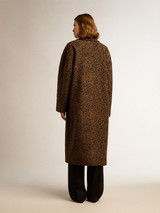 Golden Goose - Cappotto monopetto Cocoon donna in lana con motivo jacquard