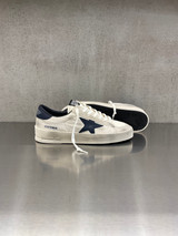 Golden Goose - Stardan uomo in rete panna e suede beige con stella e talloncino in pelle blu