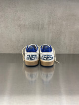 Golden Goose - Ball Star uomo in pelle bianca con stella e talloncino bluette