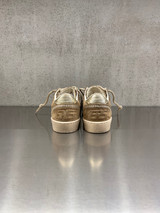 Golden Goose - Ball Star donna in suede tabacco con stella ton sur ton e talloncino platino