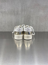Golden Goose - Stardan donna in pelle bianca e laminata platino con stella in suede panna