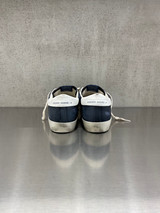 Golden Goose - Super-Star uomo in suede e pelle blu con stella e talloncino bianchi